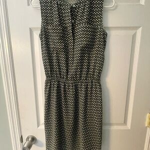 Black, green, white patterned dress